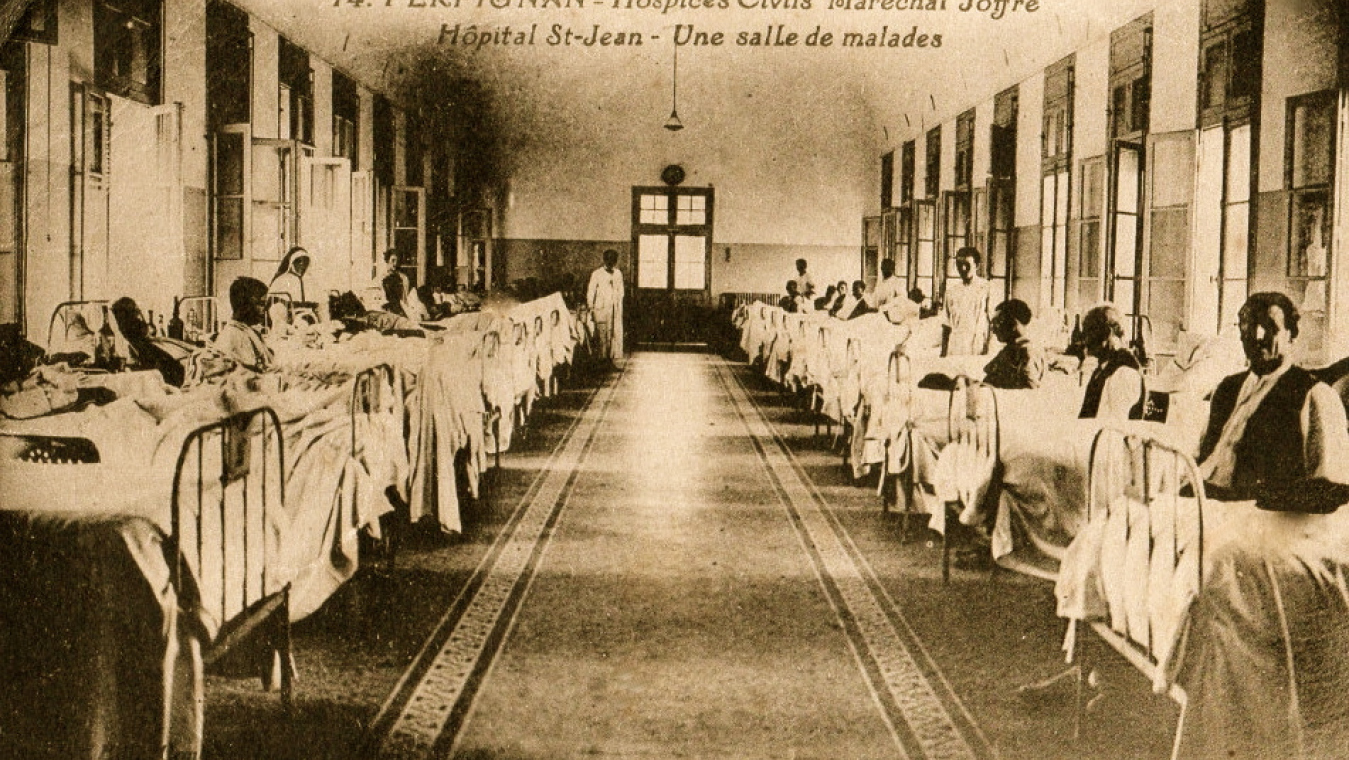 Une salle des malades de l’hôpital, vers 1930, coll.CCC