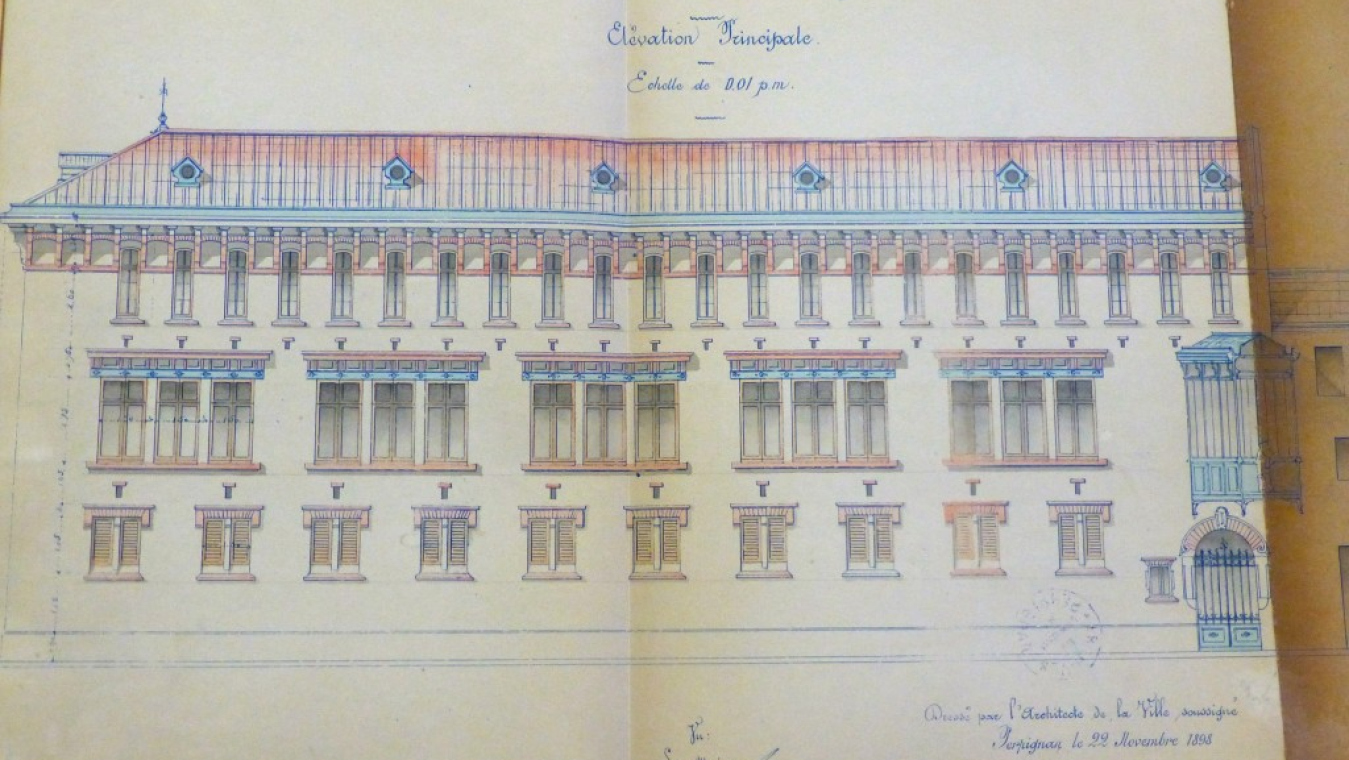 Annexe de l'ancien collège Pi de Léon Baille, 1904, place du Pont d'en Vestit. AVP 4M21.