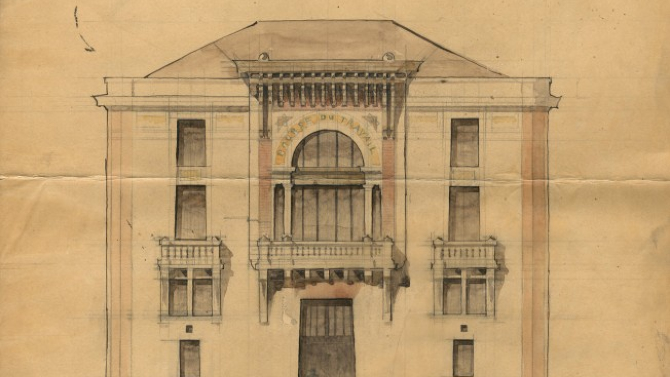 Bourse du travail de Léon Baille, 1901-1903, place Rigaud. Projet de 1901 : AVP 1M8.