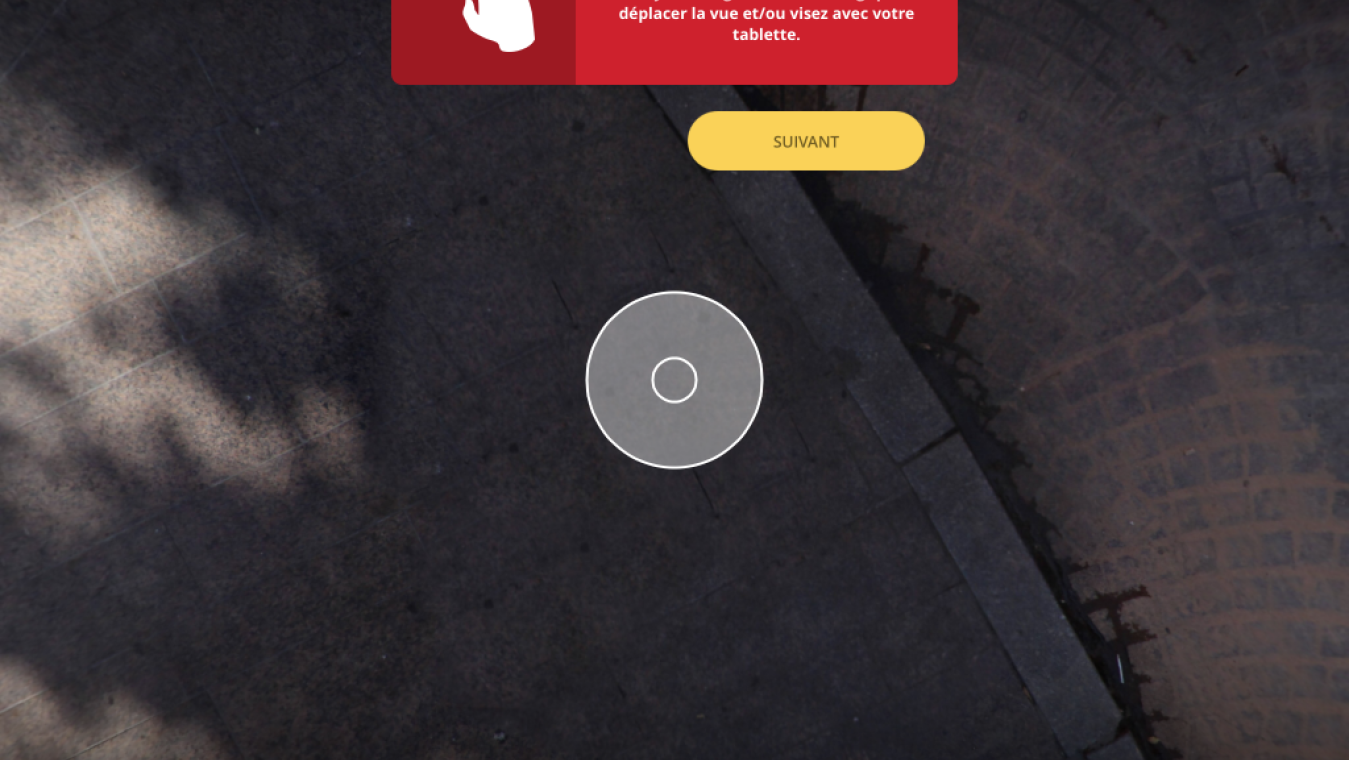 Vue 360° avec message d'aide
