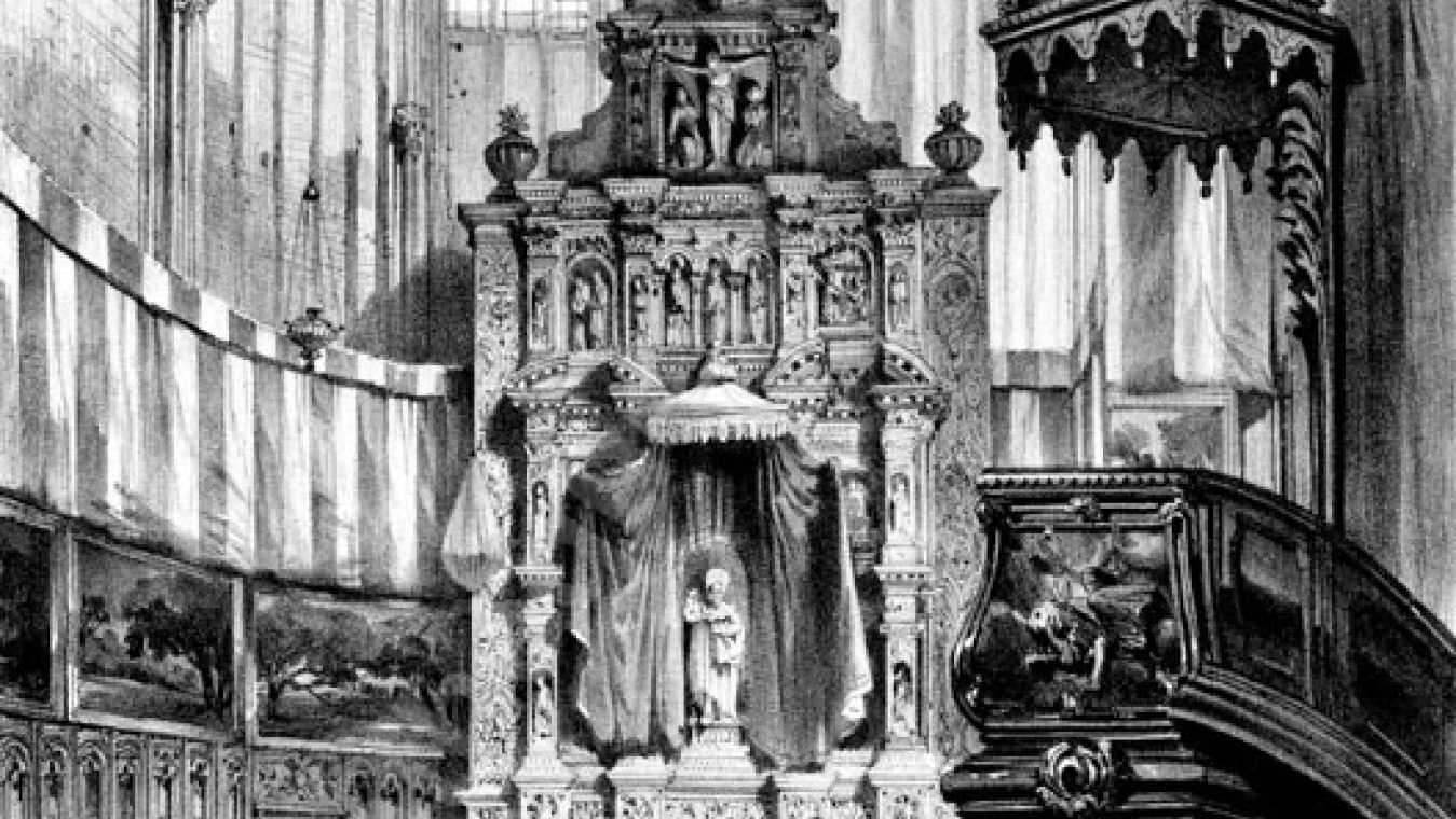 Aménagement du chœur au XIXe siècle, Adrien Dauzats dans Voyages pittoresques et romantiques dans l'ancienne France de Taylor, N